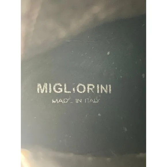 Migliorini Boots Calf Hair Leather Knee High Flat Size 9.5 Prialpas Italy Black