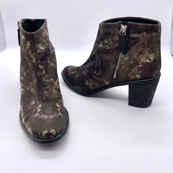 Miista Ivy Ankle Boots Floral Nylon Fabric 39 8.5