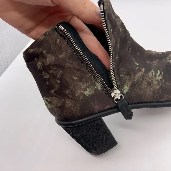 Miista Ivy Ankle Boots Floral Nylon Fabric 39 8.5
