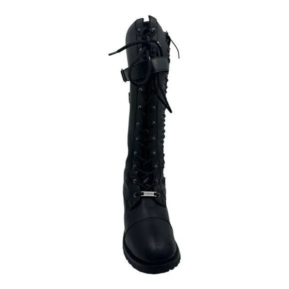 Milwaukee Riders Womens Black Leather Lace-Up Riding Boots Size 11 MR-BTL7007