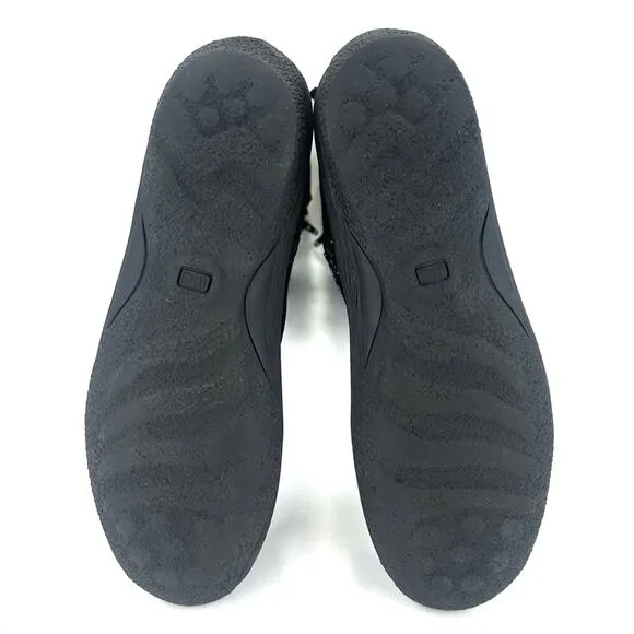 MINELLI BLACK SUEDE LEATHER LINING ROUNDED TOE PADDED FOOTBED FLAT TALL BOOTS