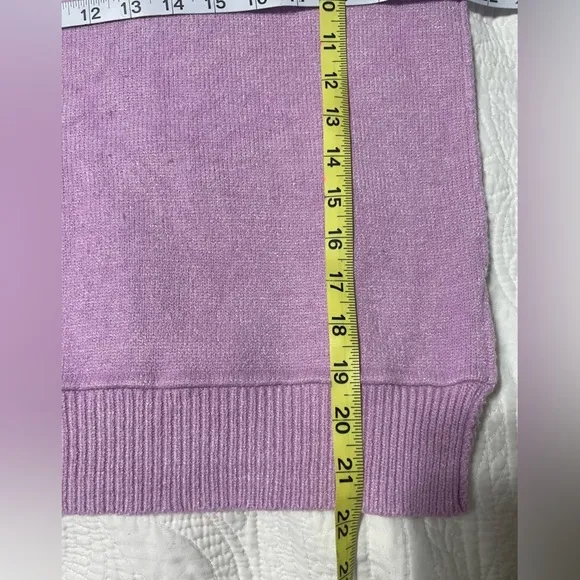 Miracle Bubble Sleeves Boat Neck Knit Sweater Lavender Size S/M