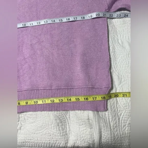 Miracle Bubble Sleeves Boat Neck Knit Sweater Lavender Size S/M