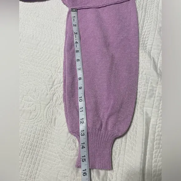 Miracle Bubble Sleeves Boat Neck Knit Sweater Lavender Size S/M