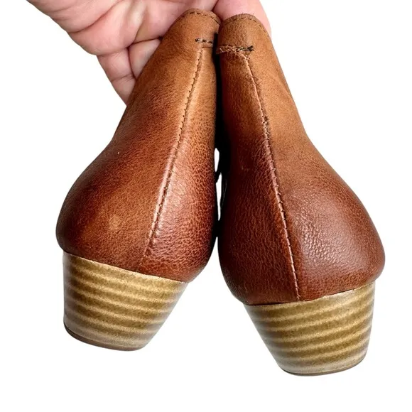 Miz Mooz Celeste Leather Heeled Sandals Shoes Brandy Tan Cognac SZ 41, US 10