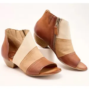 Miz Mooz Celeste Leather Heeled Sandals Shoes Brandy Tan Cognac SZ 41, US 10