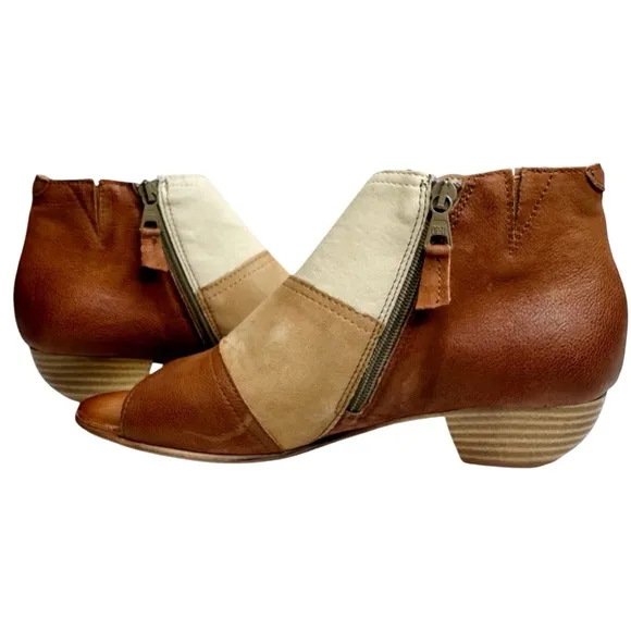 Miz Mooz Celeste Leather Heeled Sandals Shoes Brandy Tan Cognac SZ 41, US 10