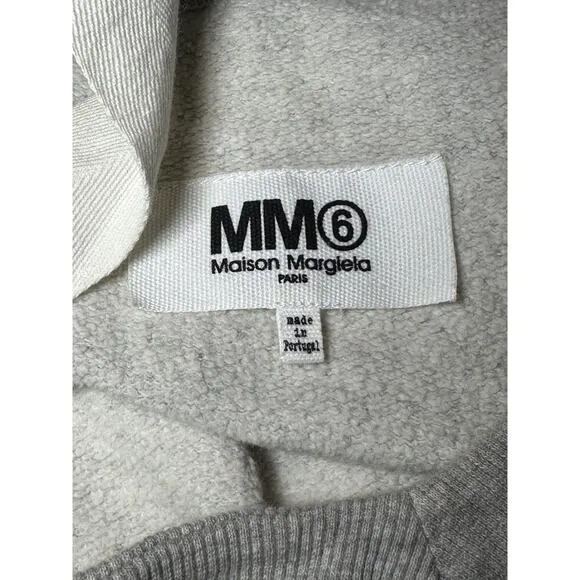 MM6 Maison Margiela Gray Off Shoulder Oversized Sweatshirt Dress Small