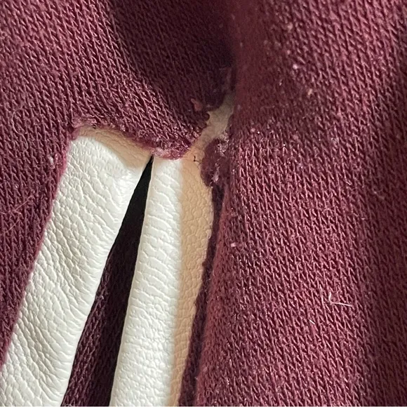 Monkey Face Unisex Embroidered Burgundy White Full Zip Baseball Jacket