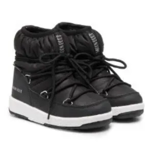 Moon Boot Kids ProTECHt low snow boots Size 2.5 Black &amp; White