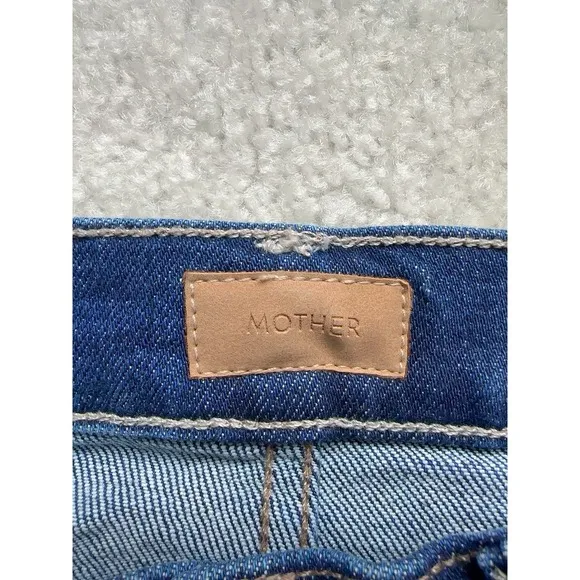 MOTHER Jeans The Mid Rise Rider Flood Size 24 Blue ($248)
