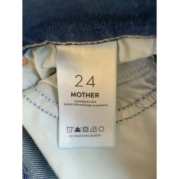 MOTHER Jeans The Mid Rise Rider Flood Size 24 Blue ($248)
