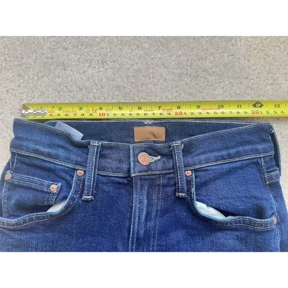 MOTHER Jeans The Mid Rise Rider Flood Size 24 Blue ($248)