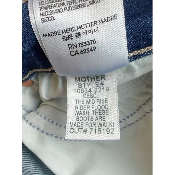 MOTHER Jeans The Mid Rise Rider Flood Size 24 Blue ($248)
