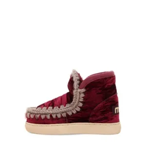 MOU $345 Eskimo overstitching Boots in Maroon Velvet Size 38 / 7.5