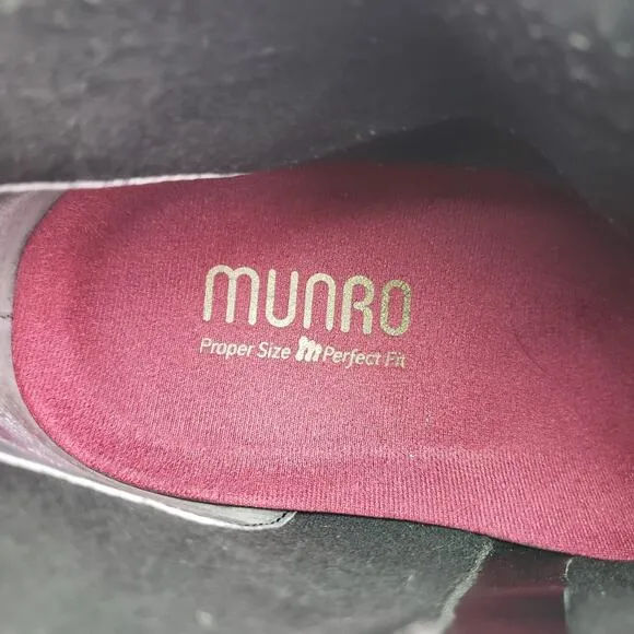 Munro Drew Monk Strap Womens Size 10 W Wide Black Suede Ankle Bootie Shoes