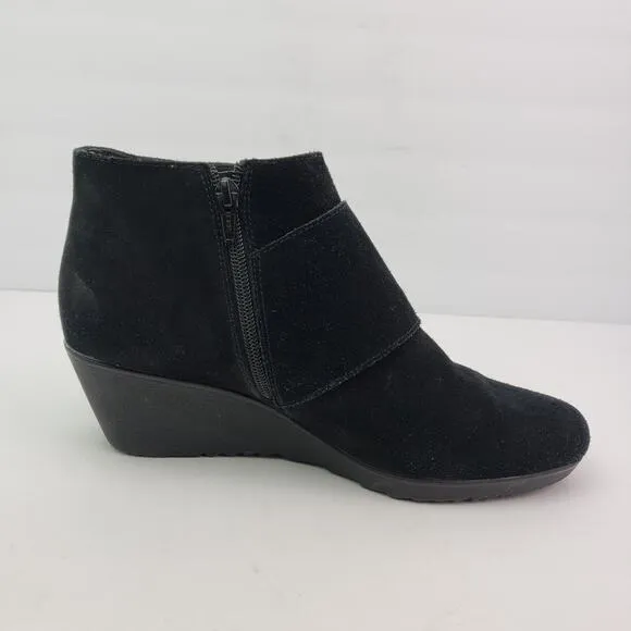 Munro Drew Monk Strap Womens Size 10 W Wide Black Suede Ankle Bootie Shoes