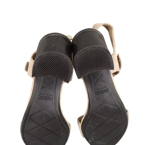 Munro Shoes Women 5.5 Sandal Dress Block Heel Fashion Comfort Leather Adjustable