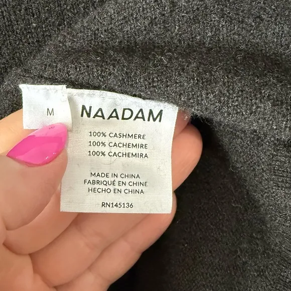 Naadam 100% Cashmere Black V-Neck Maxi Sweater Dress | Size Medium