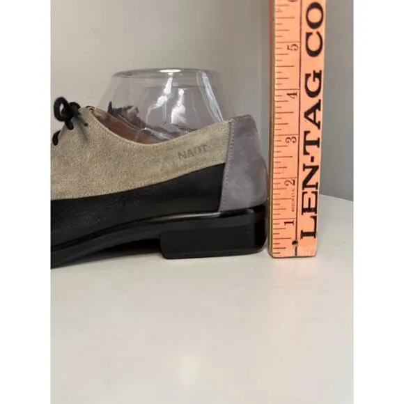 Naot Kedma Aura Jet Leather Two Tone Oxford Shoes Sz 7 EU 38 NEW NWOB Classic