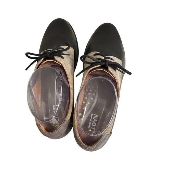 Naot Kedma Aura Jet Leather Two Tone Oxford Shoes Sz 7 EU 38 NEW NWOB Classic