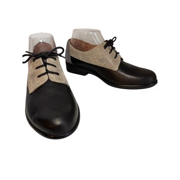 Naot Kedma Aura Jet Leather Two Tone Oxford Shoes Sz 7 EU 38 NEW NWOB Classic