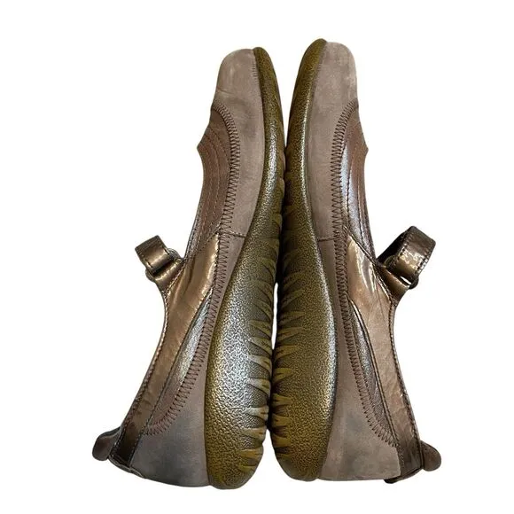 NAOT Kirei Mary Jane Flat Shoes Sz 9.5 EU 40 Brown Suede Leather Comfort Padded