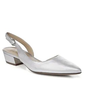 Naturalizer Banks Slingbacks in Silver Leather New Size  7.5