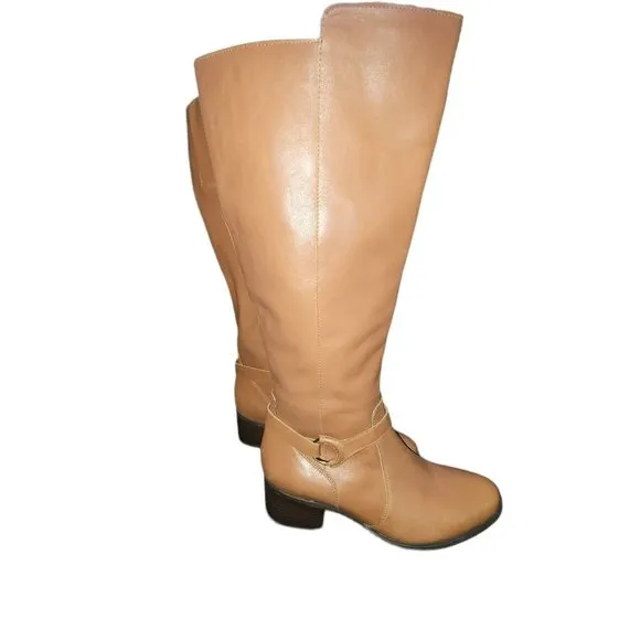 Naturalizer Davis Leather Knee Boots Tan Tawny Brown Woman's 8 Medium JJ3068