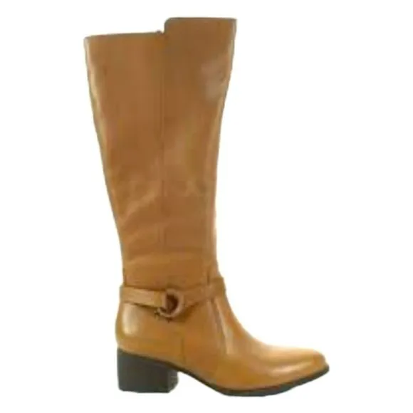 Naturalizer Davis Leather Knee Boots Tan Tawny Brown Woman's 8 Medium JJ3068