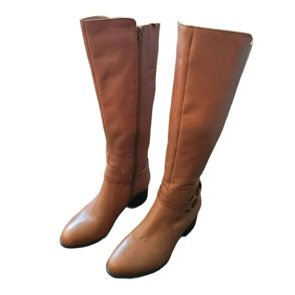 Naturalizer Davis Leather Knee Boots Tan Tawny Brown Woman's 8 Medium JJ3068