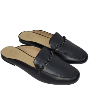 Naturalizer Emiline Leather Mules Womens Size 7.5 W Wide Black Slip on Shoes NEW