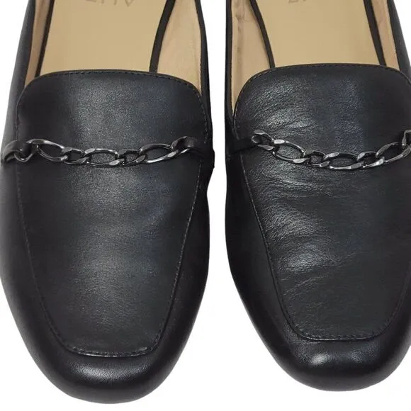 Naturalizer Emiline Leather Mules Womens Size 7.5 W Wide Black Slip on Shoes NEW