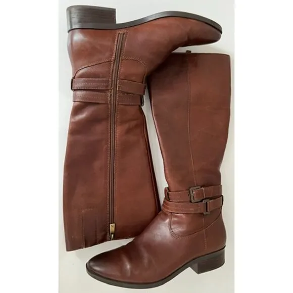 Naturalizer Reid brown leather riding boot. Size 8.5.