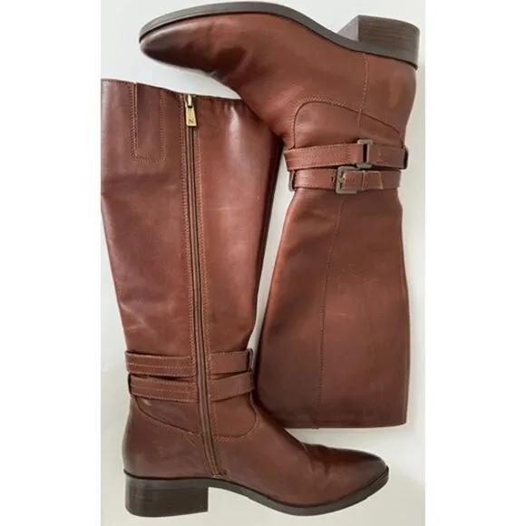 Naturalizer Reid brown leather riding boot. Size 8.5.