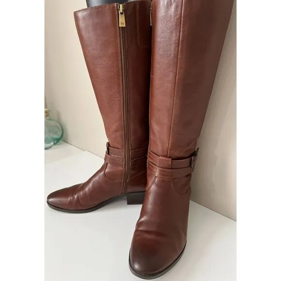 Naturalizer Reid brown leather riding boot. Size 8.5.