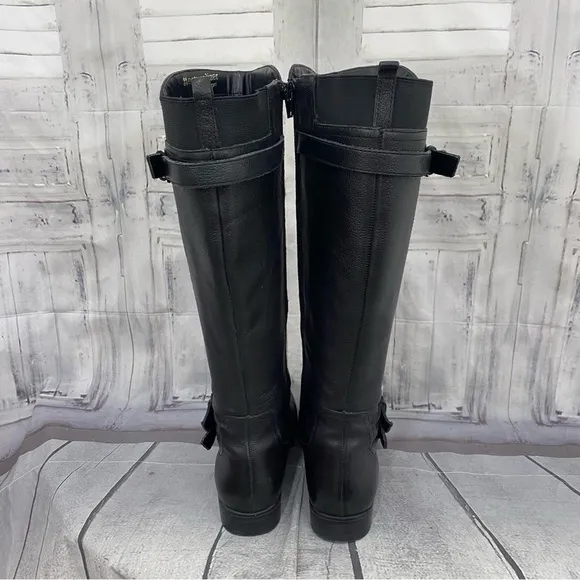 Naturalizer Size 8.5 M Black Genuine Leather Jenson Riding Boots N5 Wide Calf