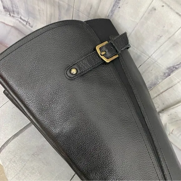 Naturalizer Size 8.5 M Black Genuine Leather Jenson Riding Boots N5 Wide Calf