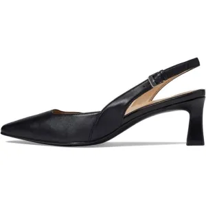 Naturalizer Womens Dalary Black Leather Pointed Toe Slingback Heels Shoes