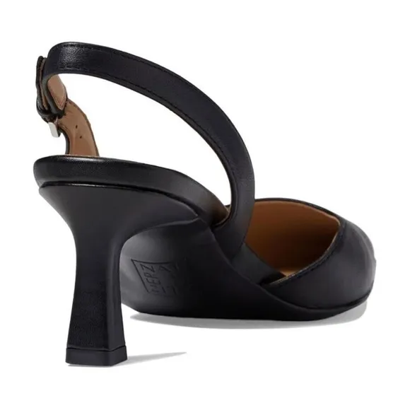 Naturalizer Womens Dalary Black Leather Pointed Toe Slingback Heels Shoes