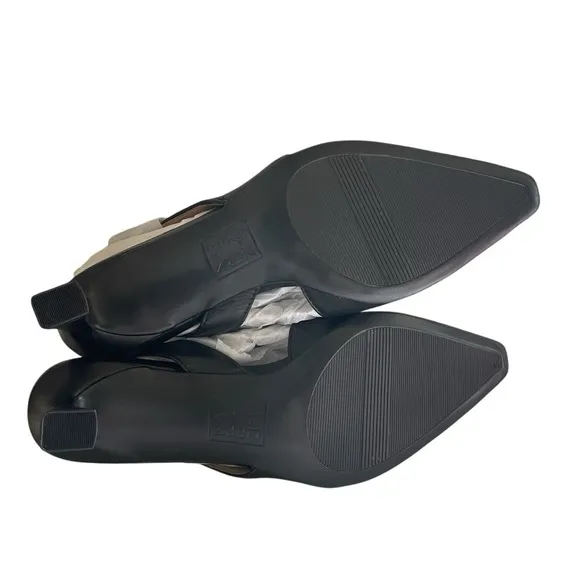 Naturalizer Womens Dalary Black Leather Pointed Toe Slingback Heels Shoes