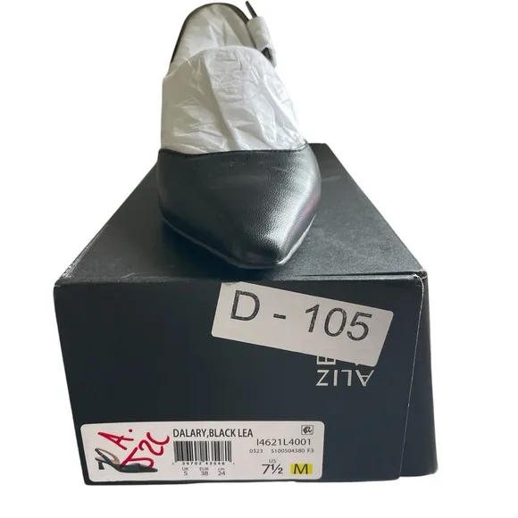 Naturalizer Womens Dalary Black Leather Pointed Toe Slingback Heels Shoes