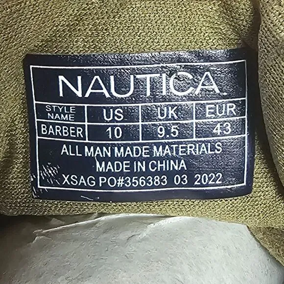 Nautica Barber Canvas Lace-Up Casual Navtech Boat Sneaker Mens Size 10