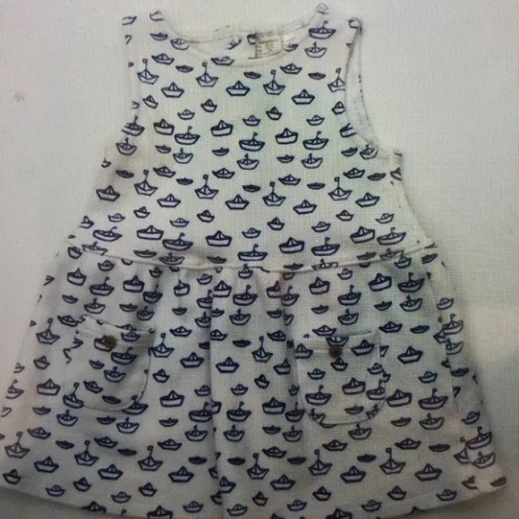 Nautical Print Sleeveless Dress