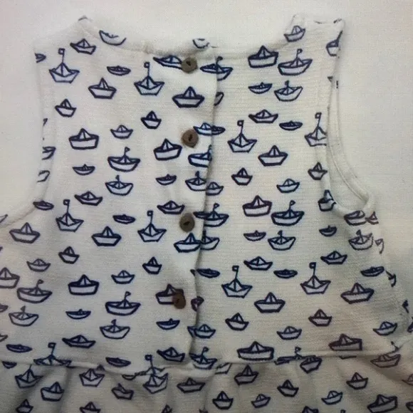 Nautical Print Sleeveless Dress