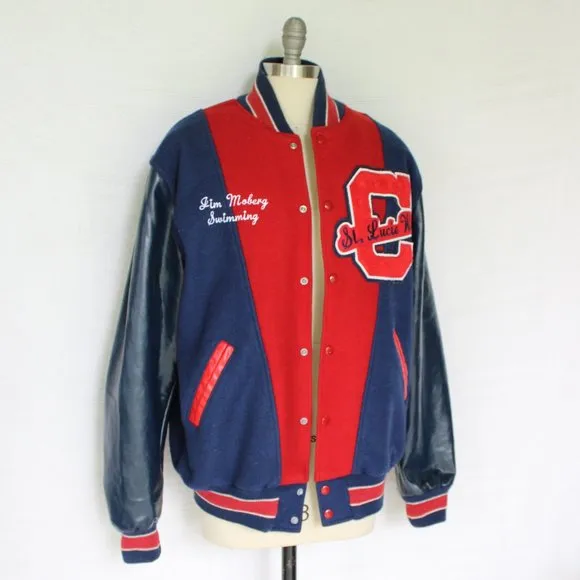 NEFF Eagle High school Wool Vegan leather Varsity Letterman wool bomber jacket