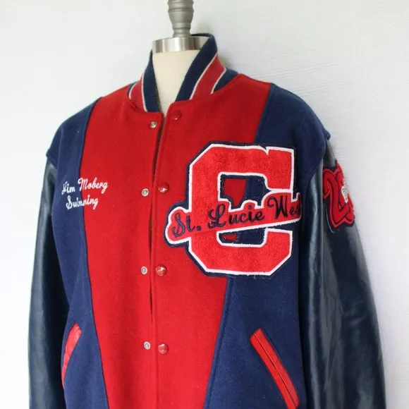 NEFF Eagle High school Wool Vegan leather Varsity Letterman wool bomber jacket