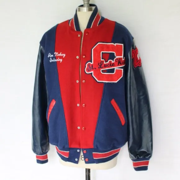 NEFF Eagle High school Wool Vegan leather Varsity Letterman wool bomber jacket