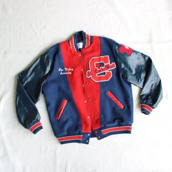 NEFF Eagle High school Wool Vegan leather Varsity Letterman wool bomber jacket