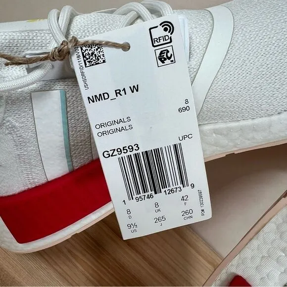 NEW Adidas NMD R1 womens running shoes 9.5 White Almost blue vivid